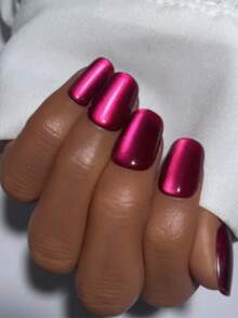 16 件猫眼半固化凝胶指甲贴，Y2K 朋克风格金属自粘凝胶指甲全贴，沙龙品质，持续 14 天，女士美甲用品 DIY 指甲贴纸，母亲节礼物