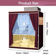 1pc Large Capacity Portable Wardrobe Closet, Easy Assembly Cloth Storage Cabinet For Home, Rental House, Dorm Bedroom, 65" Portable Closet Wardrobe Clothes Rack Storage Organizer,Portable Closet Storage Organizer Clothes Wardrobe Dustproof Non-Woven Fabric8-Drawer Dresser For Bedroom – Fabric Storage Drawers For Clothes, Organizer With Wooden Top, Steel Frame, Gold Handles, Leather Finish, Gray Storage Cabinet For Closet, Entryway, Living Room, Nursery, Dorm - Đỏ - Xem 11