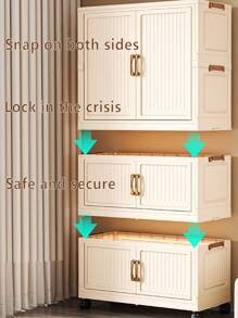5/4/3/2/1 Layer No-Assembly Foldable Wardrobe Thickened Storage Cabinet, Home/Bedroom Use, Baby/Kids Clothes Closet For Women Storage Organizer Travel Essentials Back To School
