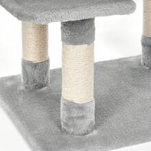 DOGAT Cat Tree With A Height Of 100 Cm, Sisal Scratching Post, Comfortable Hammock, A Removable Bed On Top As A Resting Place And A Replaceable Play Ball For Puppies And Adult Cats - 淺灰色 - 查看 10