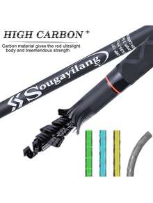 SOUGAYILANG 3.0M/3.6M Top Quality Carp Fishing Rod Portable Carbon Fiber Fishing Rod Travel 6/7 Sections Freshwater Spinning Feeder Rod Fishing Tackle - Black - View 6