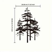 1 PIEZA Decoración de pared con silueta de árbol de pino de metal rústico, decoración de pared de hierro con recubrimiento negro - Decoración de abeto para sala de estar, decoración navideña de interiores y exteriores - Negro - Ver 12