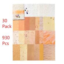 MOCARD 1 Pack 31 Stück/30 Packungen 930 Stücke sortierte Gitter- und Vintage-Holzknöpfe und Scrapbooking-Material Bastelpapier, handgemachtes Junk-Journal-Design-Papier, ästhetische Collage-Materialien für Schule, Schulsachen, Rückkehr zur Schule