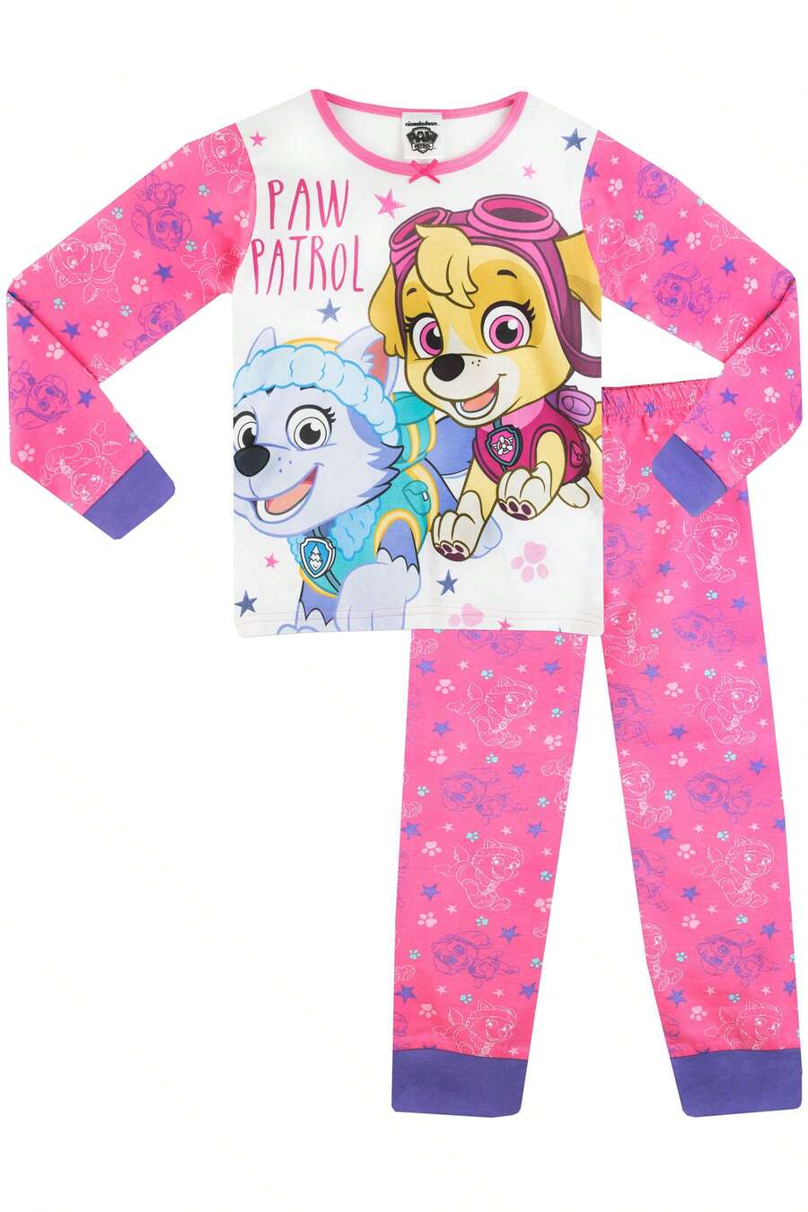 Pyjamas | Girls Skye And Everest Pyjamas | Girls  Paw Patrol PJs | Official Merchandise - Pink - View 1
