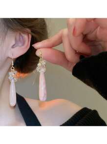 Andkiss 1 Paar modische, elegante und einzigartige Ohrringe mit Wassertropfen-Quaste
