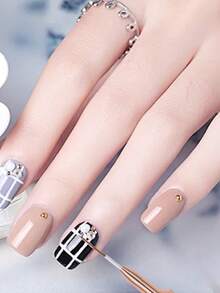 5 件套指甲线刷套装，绘画绘图指甲设计刷，美甲条纹笔长线微小细节精细绘图指甲刷，适合初学者和专业美甲沙龙 - 粉色 - 查看 5