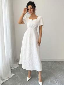 Solor Fashionable Minimalist Backless Dress For Spring/Summer Elegant, Evening, Suitable For Everyday,Commute,Wedding Season - White - View 3