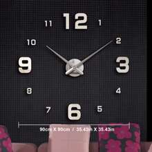 1 pieza Reloj de plata estilo nórdico para sala de estar, reloj de plata autoadhesivo y silencioso de bricolaje para decoración, reloj de pared de plata digital y silencioso, reloj de pared de acrílico creativo de plata, reloj de pared de plata para dormitorio y sala de estar, decoración de Pascua, regalo de fiesta, cumpleaños, graduación, decoración de habitación, reloj digital, despertador