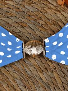 3 Pezzi Bikini Donna Sexy con Stampa a Pois del Marchio Polovedo, Stampa Floreale Casuale, Non Posizionata