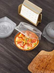 20 Disposable Clear Plastic Dessert Boxes With Lids, Baking Cakes And Food Packaging Containers - Transparent - View 2