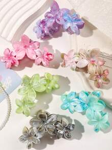 Set de 6 pasadores de pelo con diseño de flores bohemias grandes y patrón de mármol colorido, accesorios de pelo de verano/primavera para mujer, pinzas de pelo, ganchos de pelo, sujetadores de pelo, clips de pelo para vacaciones y atuendos de mujer - Multicolor - Ver 4