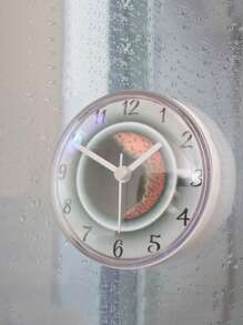 1 Pc, Suction Cup Refrigerator Clock, Small Bathroom Wall Mounted Suction Cup Waterproof Bathroom Clock, Suitable For Kitchen, Bathroom, Outdoor Portable Mini Clock Room Decor Clock Wall Wall Clock Bedroom Decor Dormitory Decor Back To School