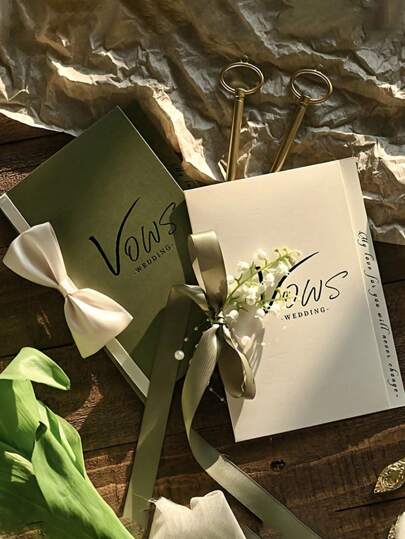 Set de 2 tarjetas de votos de boda, libro de confesiones sencillo y premium para novia y novio con 2 bolígrafos de escritura, suministros para fiesta de boda con tema de amor