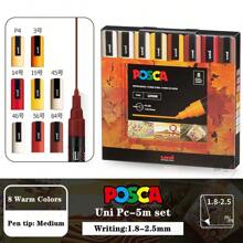 Set de marcadores acrílicos UNI Feutre, nuevo empaque, PC-1M, PC-3M, PC-5M, bolígrafo para póster publicitario POP, dibujo, manualidades de arte para estudiantes, útiles escolares