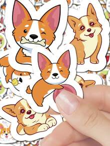 6pcs 56 Stickers Corgi Stickers Graffiti Stickers Cheap Stickers Vinyl Stickers Diary Stickers Hand Tent Stickers Decorate Party Skateboard Phone Case Water Cup Guitar Sticker Sticker Can Diy Sticker Sticker Notebook Sticker - Multicolor - View 9