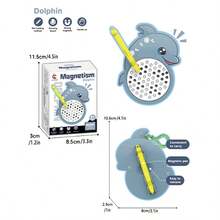 1 件儿童卡通磁性钢球画板钥匙扣、烦躁玩具、海豚/鳄鱼图案、创意、有趣、益智玩具、节日礼物 - 磁吸畫板 - 查看 14