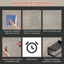1 pieza Portarrollos de papel higiénico montado en la pared, hecho de plástico resistente a la oxidación, diseño autoadhesivo, práctico y conveniente, disponible en 3 colores para decoración de baño y otoño