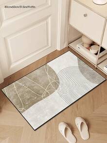 1pc Minimalist Modern Geometric Pattern Rug, Crystal Velvet Carpet, Hallway Rug, Long Corridor Rug, INS Style Rug, Walkway Rug, Decorative Rug, Sofa Seat Rug, Thick Carpet, Home Decor Room Accessory, Living Room Rug, Bedroom Rug, Entryway Rug, Kitchen Rug, Bathroom Rug, Study Room Rug - Multicolor - View 15