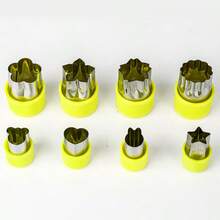 3pcs/9pcs Stainless Steel Cookie Cutters Vegetable Cutter Mold Biscuit Stamper For Infant DIY Food