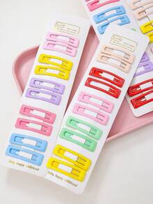 20pcs/Pack Candy Color BB Clips, Rectangular Oily Clips, Girls Hair Accessories, Suitable For Daily Use - Multicolor - View 6