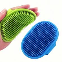 1 Pet Bath Brush, Cat Massage Brush, Dog Washing Glove, Massage Mitt, Cleaning Brush, Pet Shampoo Brush, Silicone Massage Rubber Bathing Comb With Adjustable Round Handle, For Dogs And Cats