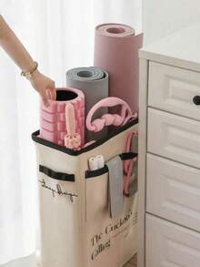 Yoga Mat Storage Basket, Home Gym Storage Rack Workout Equipment Storage Organizer, Home Stitched Foam Axis Storage Basket With Side Pockets, Convenient And Lightweight - Multicolor - View 4