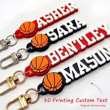 1 pieza Llavero/Etiqueta de equipaje/Placa de nombre personalizada en 3D impresa con baloncesto/béisbol, placa de nombre/etiqueta de bolsa, grabada, de acero inoxidable, colorida, única, personalizada, regalos ideales para él, regalos ideales para ella, ella, novio, novia, familia, amigos, accesorios de viaje, accesorios de viaje, útiles escolares, estudiantes de secundaria, estudiantes de último año de secundaria, estudiantes universitarios, estudiantes universitarios, estudiante de primer año, estudiante de segundo año, estudiantes de cursos inferiores, llaveros y accesorios personalizados, atuendo vintage, accesorios de vestir, otoño elegante - llavero 3D - Ver 12