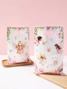 10/25/50个装仙女礼品袋，仙女蝴蝶花卉图案礼品袋，仙女主题派对装饰袋，生日节日派对礼品包装用品，婚礼新娘回礼袋，婴儿派对礼品袋，厨房包装，生日礼品袋，派对回礼袋 - 仙女款 - 查看 6