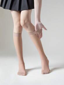 3 pary damskich pończoch siateczkowych do ud, seksowne czarne pończochy, khaki podkolanówki, oddychające i chłodne, letnie, prześwitujące rajstopy siateczkowe, Y2K, przytulne - Wielokolorowe - Zobacz 7