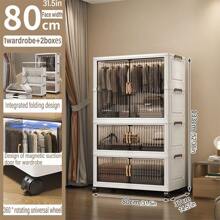Foldable Wardrobe Clothes Storage Cabinet, Thickened Closet For Home/Bedroom, Easy Installation, Suitable For Children