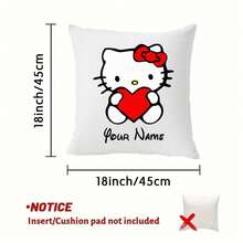 1pc Personalized  Pillow Case (Pillow Insert Not Included), Cute  Cartoon Design, Zipper Closure, Soft & Comfortable, Suitable For Home Decor Pillows In Various Rooms - White - View 5