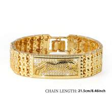 1pc Luxury Champagne Gold Bangle, Powerful Lion Shape Design, Inlaid With Synthetic Cubic Zirconia, Polished Finish, Suitable For Men & Women, Everyday Wear & Gift, Powerful & Fashionable, Showcases Taste!