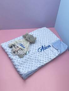 70cm*100cm Reversible Plush Fleece Blanket Set, Dual Layer Nap Throw Blanket, Customizable Adult Sofa Cover Quilt, Baby Stroller Wrap & Comfort Cloth, Gift Set - Multicolor - View 7