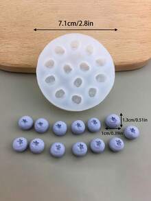 1 件蓝莓覆盆子硅胶模具、巧克力糖果模具、DIY 蛋糕和烘焙装饰模具、逼真的水果形状厨房模具 - 白色 - 查看 9
