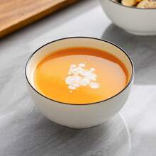 4pcs Set Black Rimmed White Ceramic Bowls, 4.5 Inch Straight Wall Bowls, European Style Ceramic Bowls, Creative Dinnerware Set, Simple Soup & Rice Bowls