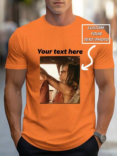 Áo thun nam in chữ/ảnh cỡ lớn theo yêu cầu của bạn (lên đến 6XL): Áo thun in chữ/ảnh - Sự kết hợp giữa khung lớn và phông chữ và màu sắc đa dạng, được cá nhân hóa, phù hợp cho nhiều dịp lễ hội/ngày kỷ niệm/sinh nhật/thú cưng/cặp đôi.