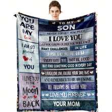 Cozy And Soft Flannel Blanket - A Loving From Mom To Her Son!280gsm Room Decor Home Essentials Decor Bedroom