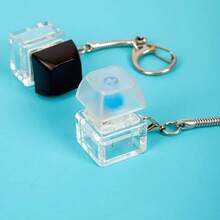 1-Piece PVC Stress Relief Keychain Set - Keyboard Keycaps Fidget Toys, Click Buttons, Anxiety Relief Finger Toys, Reusable Silicone Keychain Pendants, Gifts For Men And Women, - 1 piecesr andom color - View 3