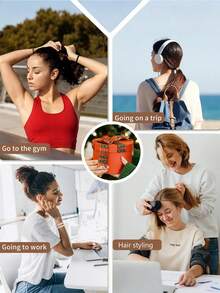 100 条/包彩色加厚 5 厘米弹性发带，适合浓密、厚实的头发，女士和女孩的无缝发饰，中性色马尾辫固定器发圈 - 彩色 - 查看 8