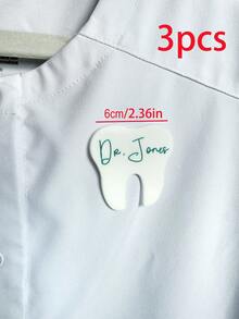 1pc Customized Acrylic Dental Name Tag, Personalized Dental Name Tag, Tooth Pin, Dental Graduation Gift, Hygienist Name Badge, Dental Assistant Gift, Tooth Tag, Staff Gift, Dentist