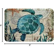 Sea Turtle Bathroom Mat,Ocean Turtles Floor Door Mats,Beach Turtle Bathroom Rug,Teal Aqua Blue Abstract Tortoise Entryway Rug,Reptile Coastal Bath Rugs For Bathroom Non Slip Absorbent Thick,16x24 Inch - 顏色 7 - 查看 4