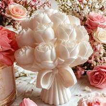 1 件大玫瑰花束硅胶模具，3D 玫瑰花束硅胶模具，用于蜡烛和肥皂制作 - 具有复杂花瓣设计的花卉工艺工具，可重复使用的家居和婚礼装饰，高品质硅胶，蜡烛模具硅胶，情人节礼物，浪漫氛围感，树脂铸造硅胶模具，树脂铸造模具工艺用品 3D 模具硅胶模具 - zl-637 - 查看 4