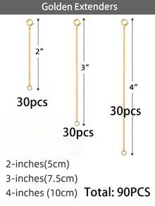 3/90 件女士不锈钢项链延长链 耐用坚固可拆卸项链手链脚链延长饰品制作链