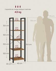 VASAGLE Bookcases - Brown - View 7