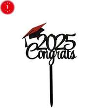 5pcs/Set 2025 Graduation Acrylic Cake Toppers Glitter Cake Decorations For Graduation Ceremony, Party Cake Decor - Multicolor - View 2
