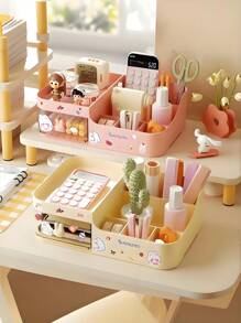 Drawer Style Makeup Storage Box, Tabletop Organizer For Cosmetics, Lipsticks, Skincare, Brushes. Suitable For Bathroom, Living Room, Bedroom, Office. Holds Remote Controls, Toothpicks, Chargers, Phone Cases And Saves Space.,For Holiday Beach, Bathroom Collection, Bedroom Collection, Large Capacity