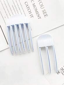 2 件套女士高冠蓬松发垫配件，简约休闲日常时尚树脂材料彩色 3/5 齿顶部蓬松发夹造型工具组合，适用于通勤、居家、化妆和沐浴 - 彩色 - 查看 12