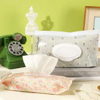 1 draagbare EVA-zak voor vochtige doekjes, dispenserzak met klepje, waterdichte, zelfsluitende navulzak met ritssluiting, bewaarbakje voor tissuepapier