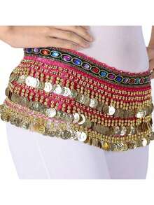 Outfits Belly Dance Glitter Sequins Tassel Skirts, Fashionable Dancing Waist Belt Skirts For Bellydance - Multicolor - View 7