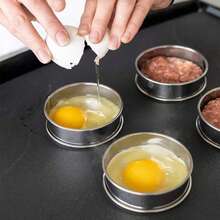 1/3/6pcs Stainless Steel Tart Rings, 8cm/3.15in Internal Diameter, Pizza Baking Mold, Double Crimped Round Cookie Cutter, Cake Tart Mold, Kitchen Supplies, Baking Tools, DIY Pancake Rings